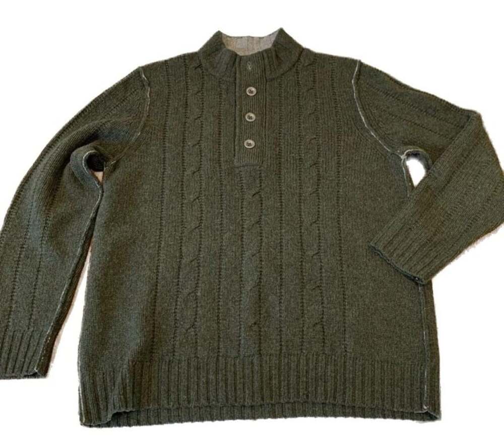 Vintage Tommy Bahama Green Lambswool 4 Button Sweater Men's XXL